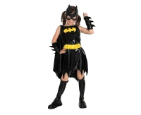 Includes: Batgirl dress with attached cape, belt, boot tops, gauntlets and mask